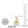 thumbnail image 3 of Dazzlingrock Collection 6X4mm Pear Peridot & Round White Diamond Swirl Infinity Teardrop Pendant for Women with 18 Inch Silver Chain (0.10 ctw, Color I-J, Clarity I1-I2) in 18K Rose Gold, 3 of 4