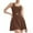 Coffee, variant on Womens 2024 Tennis Dress Solid Color Athletic Build In Shorts Summer Mini Dress Workout Casual Romper Short Sundress Pink L