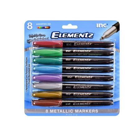 Elementz Permanent Metallic Markers, 8pk - Walmart.com