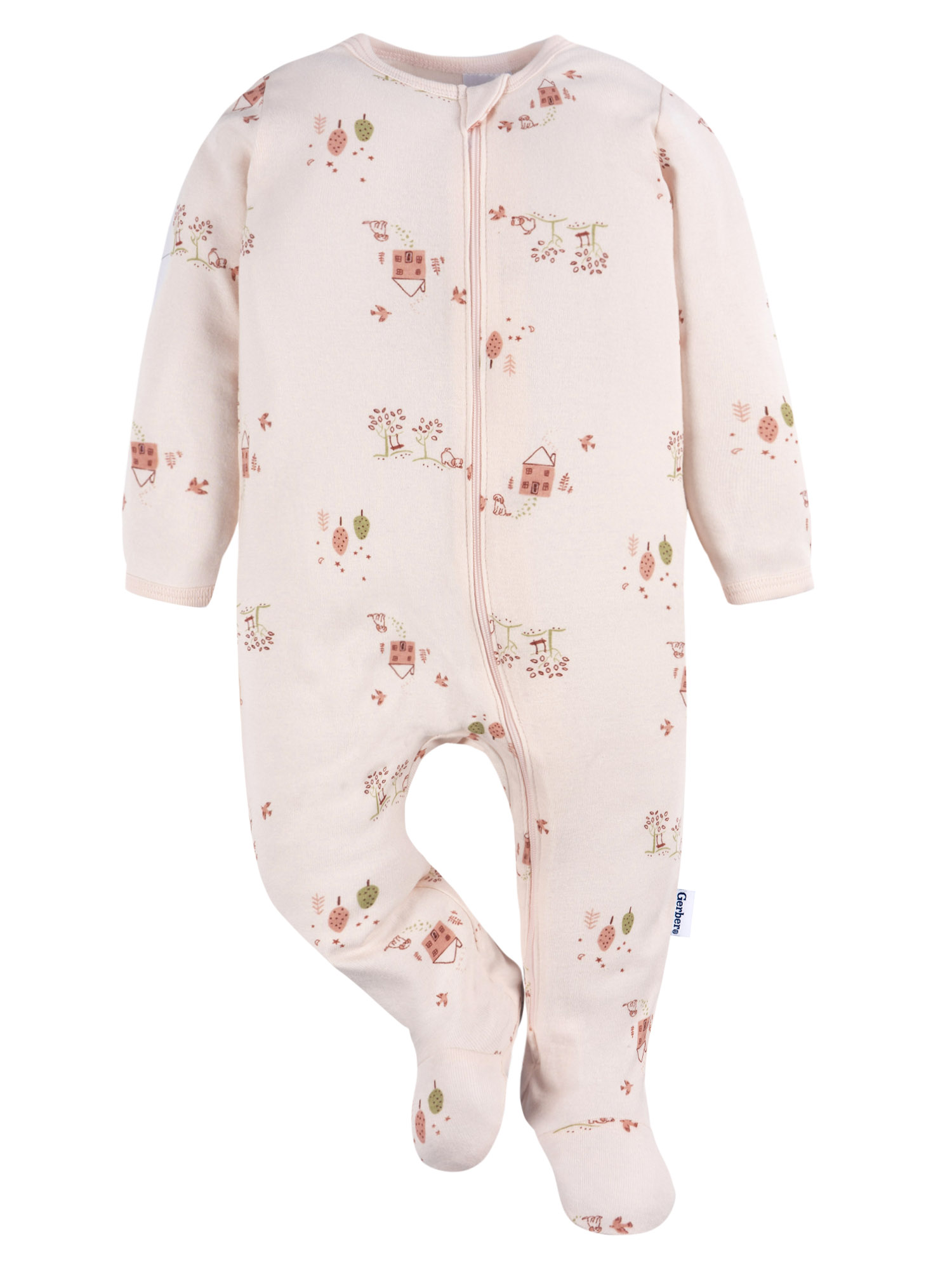 Gerber Baby Girl Sleep´N Play Footed Cotton Pajamas, 2-Pack, Sizes Newborn - 3/6 Months - image 2 of 12