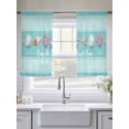 thumbnail image 4 of Summer Shells Sheer Curtains 2 Panels Set Watercolor Bring The Beach Home Sea Nuts Stars Blue Green Sheer Window Curtains Light Filtering Rod Pocket Voile Drapes for Bedroom Living Room 52"x54", 4 of 8