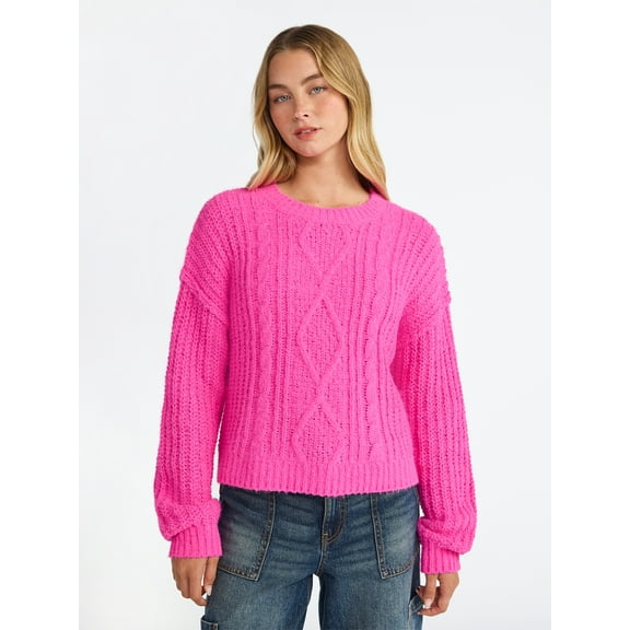 No Boundaries Cable Sweater, Women's