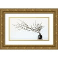 thumbnail image 1 of Prbimages 14x10 Gold Ornate Wood Framed with Double Matting Museum Art Print Titled - Vase And Branch, 1 of 4