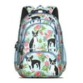 thumbnail image 2 of Boston Terriers and Flowers Backpack for School,Cute School Bag,Schoolbag with Adjustable Shoulder Straps & Padded Back,16.9 Inch, 2 of 5