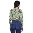 thumbnail image 3 of Moomaya Printed Round Neck Long Sleeve Crop Tops For Women Cotton Jersey T Shirt, 3 of 5