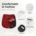 thumbnail image 4 of Hirioo Abstract Red Textured Canvas for Women's Double Layer Athletic Shorts High-Performance Gym Shorts with Inner Pocket, Elastic Waistband-XX-Large, 4 of 7
