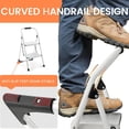thumbnail image 5 of Step Stool for Adults,2 Step Ladder Folding 330lbs Anti Slip Step Stool,Foldable Ergonomic 2 Steel Stool with Wide Pedal for Home, Kitchen, Office (White), 5 of 14