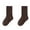 Brown Socks for Kids, variant on Crew Socks for Boys & Girls Breathable Stretchy Casual Solid Color Ribbed Quarter Boot Sock Size 3-12 Toddlers Kids Summer