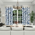 thumbnail image 3 of LFEEY Blue Floral Bedroom Blackout Curtains, Room Darkening Thermal Insulated Grommet Curtains, 42x63 inch, Set of 2, 3 of 5