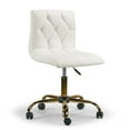 thumbnail image 7 of Aman Cream Upholstered Adjustable Height Swivel Office Chair with Golden Frame Wheel Base, 7 of 7