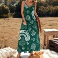 thumbnail image 2 of Dark Green Paisley Floral Pattern Design Sleeveless Dress for Women Clothing Female Women's Summer Skirt, 2 of 7