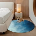 thumbnail image 2 of Blue Ombre Round Area Rug 4Ft Washable Circle Rugs for Bedroom Dining Room, Coastal Beach Modern Abstract Art Non-Slip Carpet Floor Mats Indoor Outdoor Carpet Runner Aesthetic Home Decor, 2 of 8
