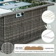 thumbnail image 2 of Brafab 44" Outdoor Propane Gas Fire Pit Table with Removable Lid & Waterproof Cover,50,000 BTU Updated Version PE Rattan Patio Firepit Table with Blue shining glass bead, 2 of 7
