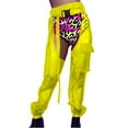 thumbnail image 2 of Women Pants High Elastic Buckles Jogger Crotch Long Wasit Transparent Sexy Mesh see through clubPants, 2 of 8