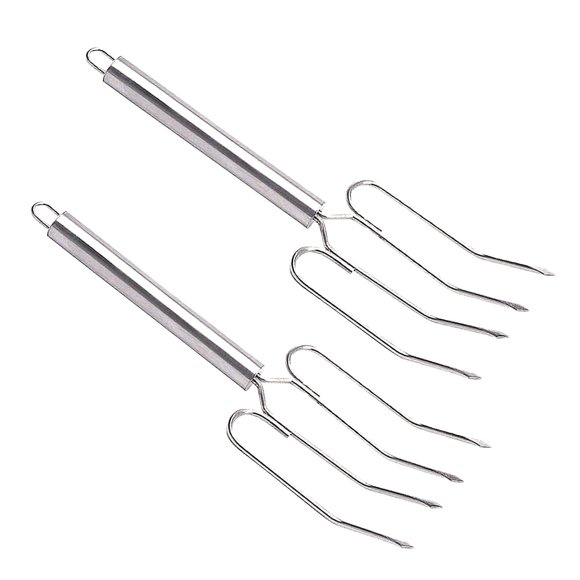 Stainless Steel Meat Lifting Forks (Set of 2), Silver