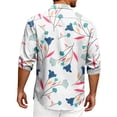 thumbnail image 3 of Fgvctg Hawaiian Beach Shirts for Men Tropical Printed Summer Beach Shirt Lightweight Button Down Long Sleeve Shirts Casual Fashion Vacation Outfit White S, 3 of 4