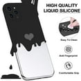 thumbnail image 3 of for iPhone 13 / Mini/Pro/Pro Max Case，Silicone Cases for Women Girly Men Clear Heart Pattern Flexible Protective Cover Shockproof Bumper Cute Shell (Black, 13), 3 of 8
