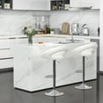 thumbnail image 4 of Topbuy Set of 2 PU Leather Bar Stools Adjustable Kitchen Counter Chairs White, 4 of 9