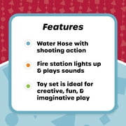 Kid Connection Fire Station Emergency Vehicle Playset with Light & Sound. 31 Pieces, Toddler Toys, Age 3+