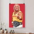 thumbnail image 2 of Hulk Hogan championship belt in 1980s in the ring 2025 Size 24''x36'' - Postora, 2 of 5