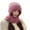 Pink, variant on Mosey Ladies Winter Hat Knitted Thick Color Block Windproof Warm Soft Ear Protection Plush Ball Decor Elastic Anti-slip Beanie Scarf Combo Women Cap