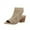 Khaki, variant on Quaouag Women's Knit Chunky Block High Heels Sandals Slingback Cut Out Peep Toe Chunky Stacked Heel Ankle Booties