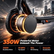 Electric Scooter for Adults and Teens, 350W Motor, 19 MPH Top Speed, Up to 19 Miles Range, 8.5” Solid Tires, Folding Commuter E Scooter with App and Dual Brake System