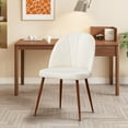 thumbnail image 6 of Linen Fabric Dining Chair Modern Upholstered Armless Dining Chair with Wooden Legs for Kitchen Living Room Set of 2, Beige, 6 of 6