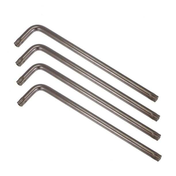T55 Anti Manipulaciones Prueba Torx Estrella Llave Taladro Llave, L-Forma 9.45 Pulgadas Largo Brazo, S2 Acero 4uds