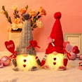 thumbnail image 3 of 2 Pack Lighted Valentines Gnomes Plush Doll, Handmade Mini Scandinavian Swedish Tomte, Light Up Elf Toy Holiday, Battery Operated Valentine's Day Gift Tabletop Ornament, 3 of 9