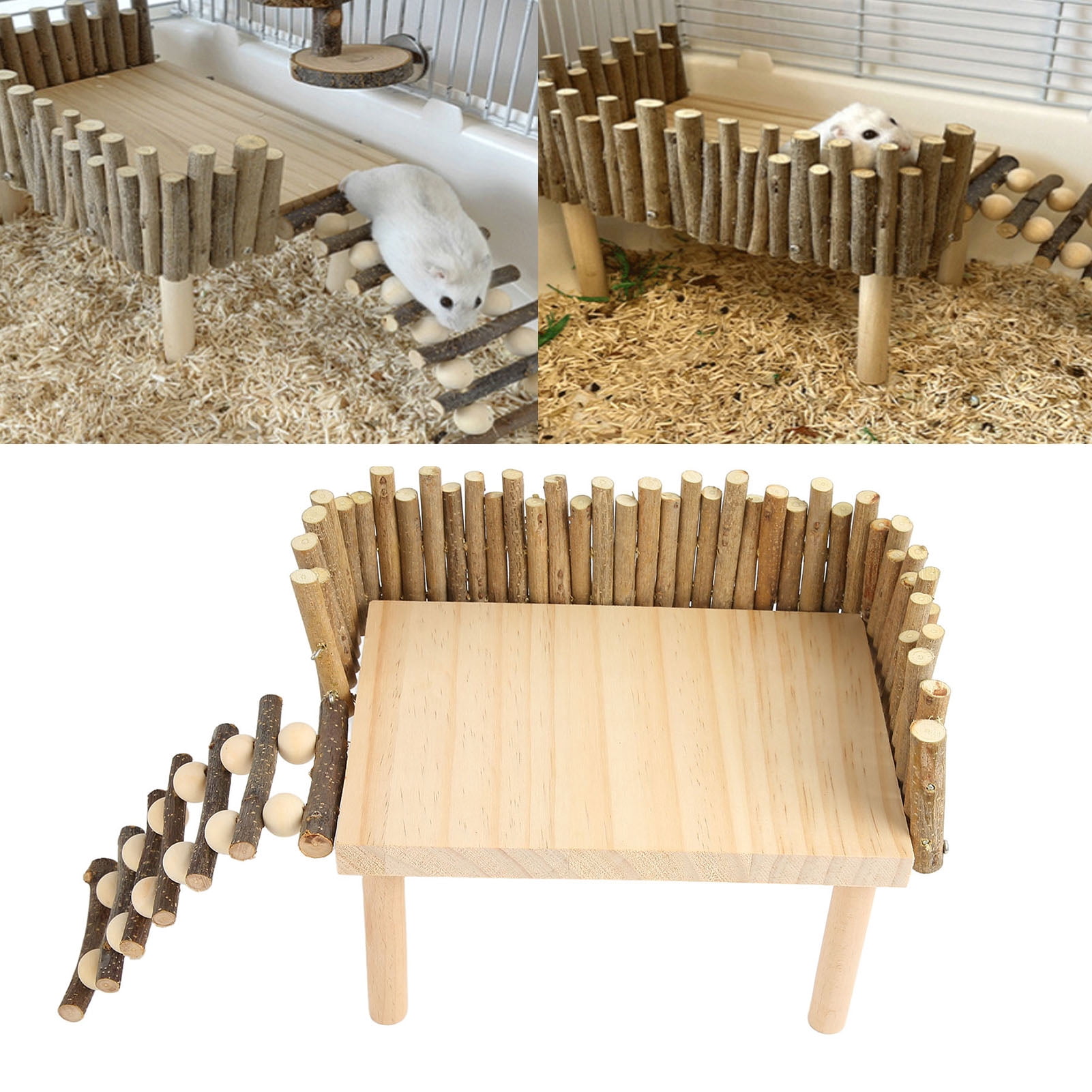 Hamster Climbing Platform, Easy Installation Pet Activity Playground Increase Exercise Stable Structure Chewing Toy  For Sugar Glider