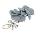 thumbnail image 3 of Fabric Rose Brooch,Light Gray Fabric Rose Rhinestone Brooch Pin Alloy Rhinestone Brooch Masterfully Created, 3 of 14