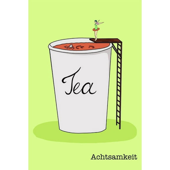 Achtsamkeit: Tea time Tagebuch 100 linierte Seiten, Notizbuch Teebecher mit Hai (Paperback)