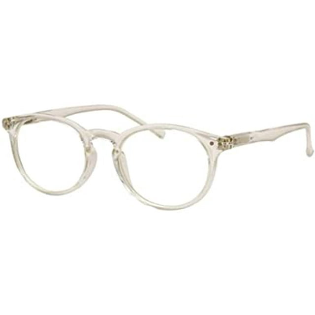 grinderPUNCH Lunettes de Lecture Rondes Ovales Légères pour Hommes et Femmes Lunettes de Lecture +6,00, Transparent