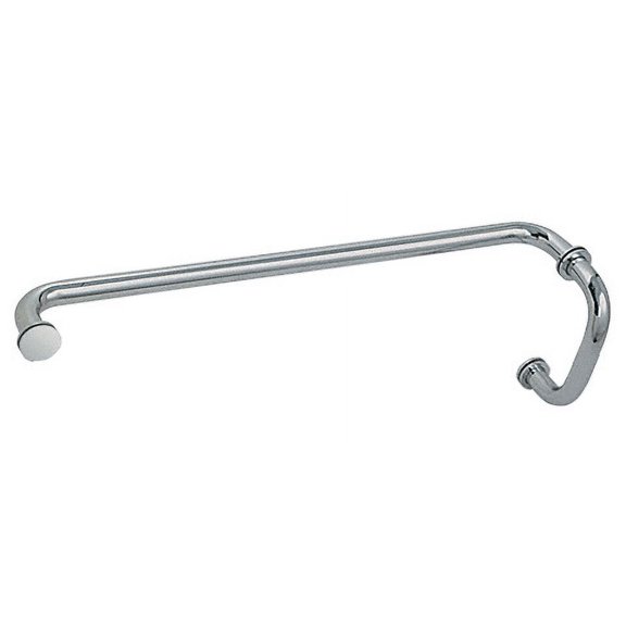 CRL BM6X24PN Polished Nickel 6" Pull Handle and 24" Towel Bar BM Series Combination With Metal Washers