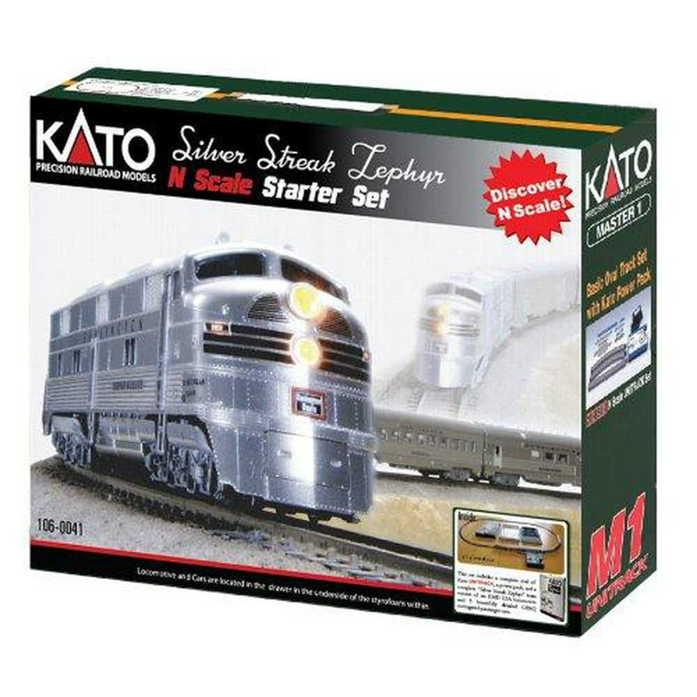 Kato USA Model Train Products N CB&Q Streak Zephyr UNITRACK Starter Set