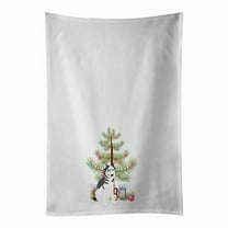 Carolines Treasures WDK3075WTKT 28 x 19 in. Unisex Siberian Husky Silver & White No.2 Christmas White Dish Towels Kitchen Towel - Set of 2