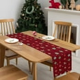 thumbnail image 4 of Christmas Dresser Scarf Farmhouse, Dining Table Decorations for Wedding/Parties, Winter Xmas Balls Gifts Red Table Runner 36 Inches Long for Kitchen Dining, 13 x 36 In, 4 of 9