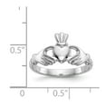 thumbnail image 3 of 14K White Gold Ring Band Themed Polished Claddagh, Size 9, 3 of 5