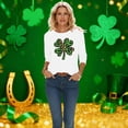 thumbnail image 6 of St. Patrick's Day Graphic T-Shirt for Women Leopard Shamrock Clover Print Crewneck Long Sleeve Loose Fit Soft Casual Holiday Party Clothes, 6 of 7