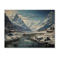 thumbnail image 3 of Designart "Mountain Tranquility in Winter I" Landscapes Print on Natural Pine Wood, 3 of 5