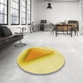 thumbnail image 3 of Ahgly Company Indoor Round Patterned School Bus Yellow Area Rugs, 4' Round, 3 of 6
