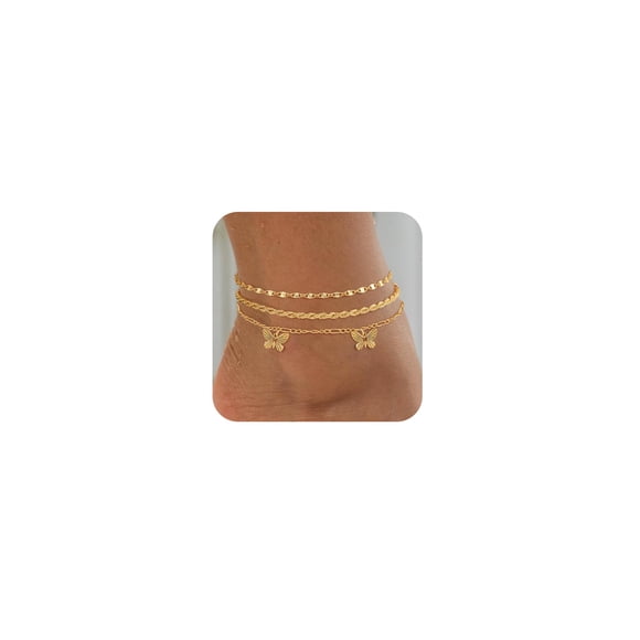 Set de Tobilleras Impermeables Cuzmly Bañadas en Oro de 14K