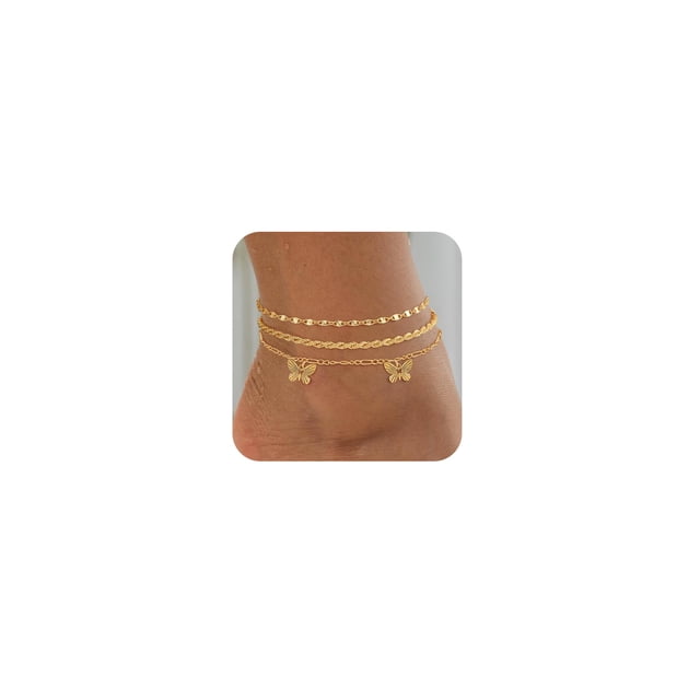 Set de Tobilleras Impermeables Cuzmly Bañadas en Oro de 14K