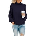 thumbnail image 1 of Womens Turtleneck Oversized Sweaters Batwing Long Sleeve Pullover Loose Chunky Knit Jumper, 1 of 7