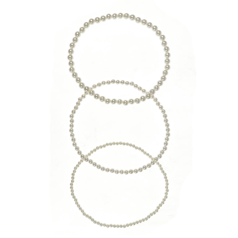 Time and Tru Pearlescent Bead Stretch Necklace Set, 3-Piece photo 3