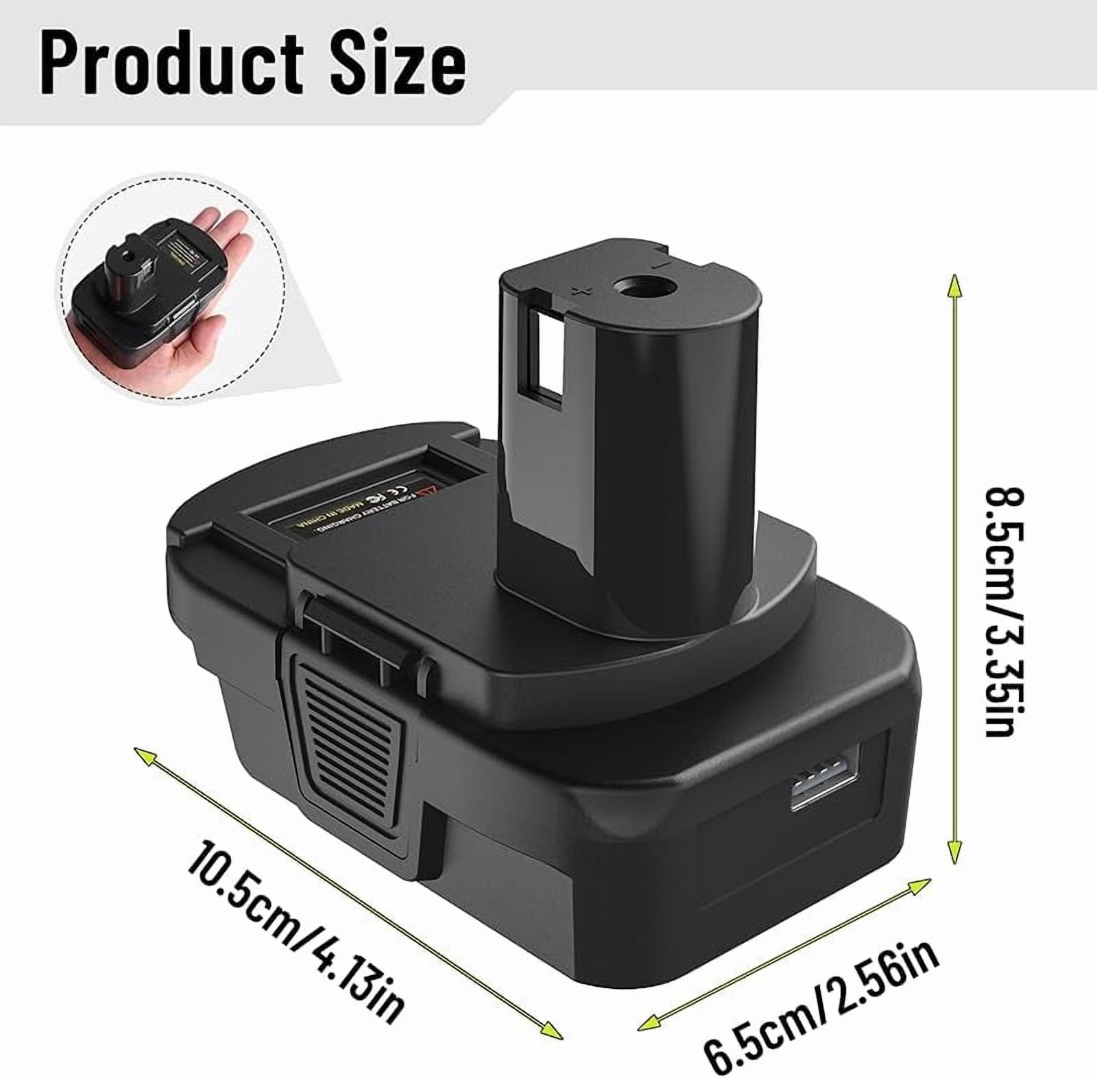DM18RL Battery Adapter Converter with USB & Type-C Port for Use with Ryobi 18V Lithium Battery Tools, Converts De*Walt 20V Li-ion or Mil*Wau*kee 18V Li-ion Battery to Ryobi 18V Li-ion Battery