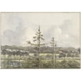 thumbnail image 3 of Pieter Ernst Hendrik Praetorius 14x11 Black Modern Framed Museum Art Print Titled - Visition of Meadows with Farms (1828), 3 of 5