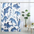 thumbnail image 2 of Kids Cartoon Dolphin Shower Curtain Set 72" x 72" with Hooks, Funny Children Sealife Boys Girls Bathroom Decor, Fun Ocean Kid Bath Accessories Polyester Fabric, 2 of 6