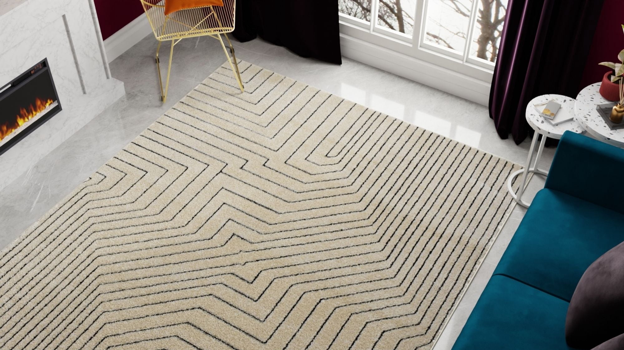 Rugs America Chanai CN90B Contemporary Geometric 5'0" X 7'0" Area Rug